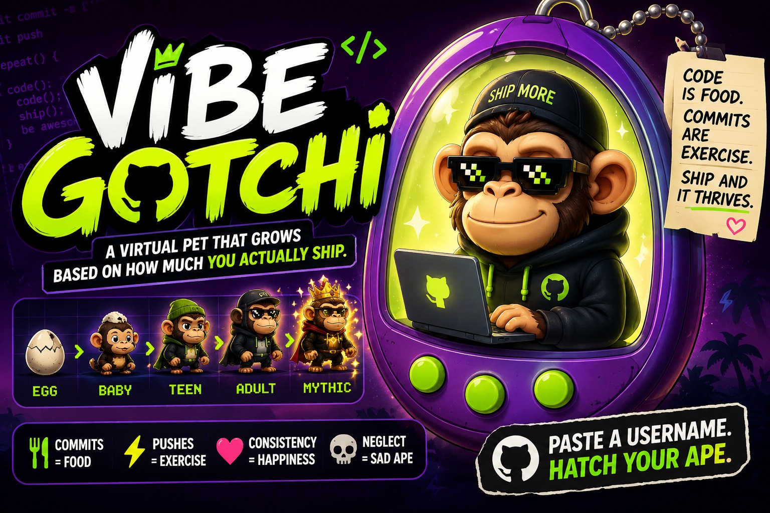 VibeGotchi branded virtual pet poster